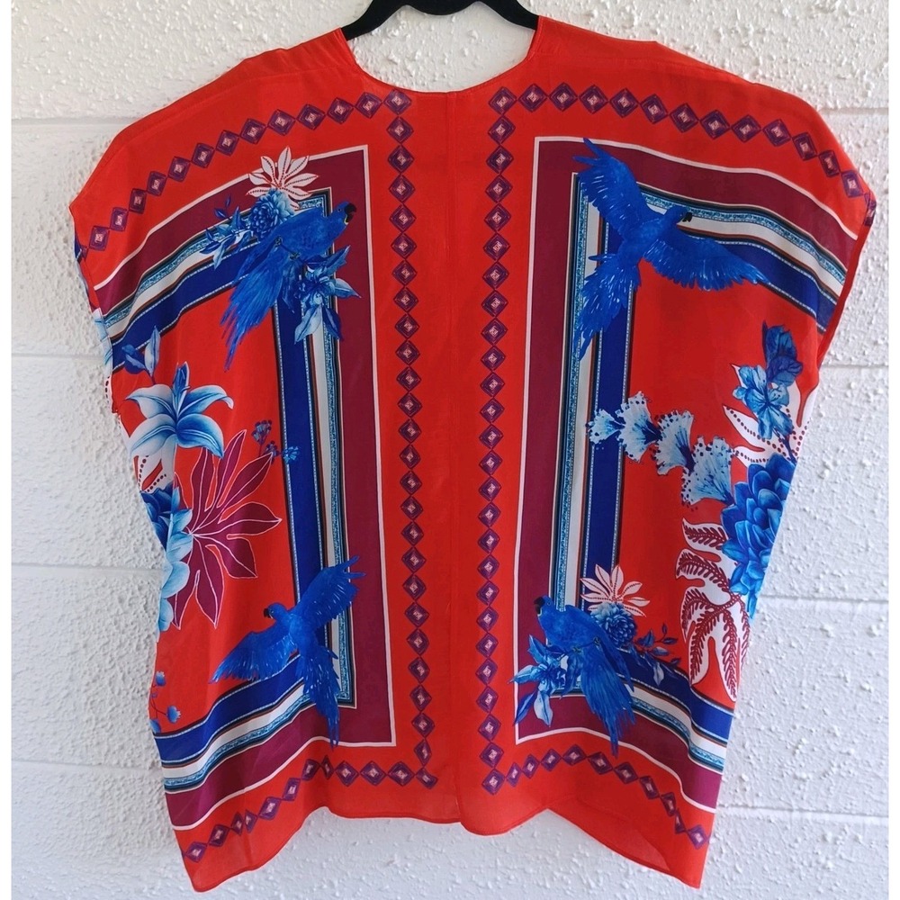FARM Rio‎ Women's L Bird Floral Print Kimono Style Open Front Top - Picture 3 of 8